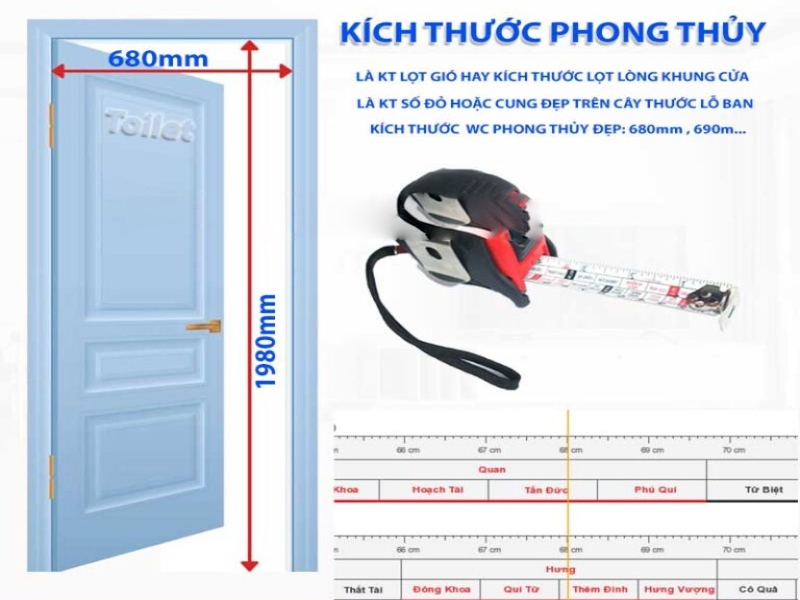 Kích thước cửa nhà vệ sinh phong thủy chuẩn 